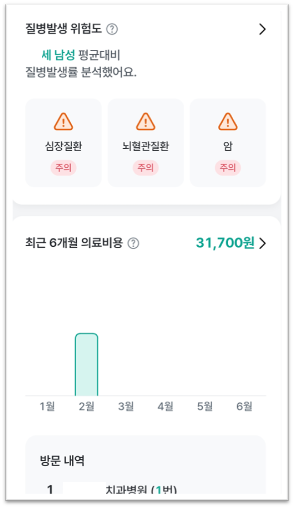 의료비 화면