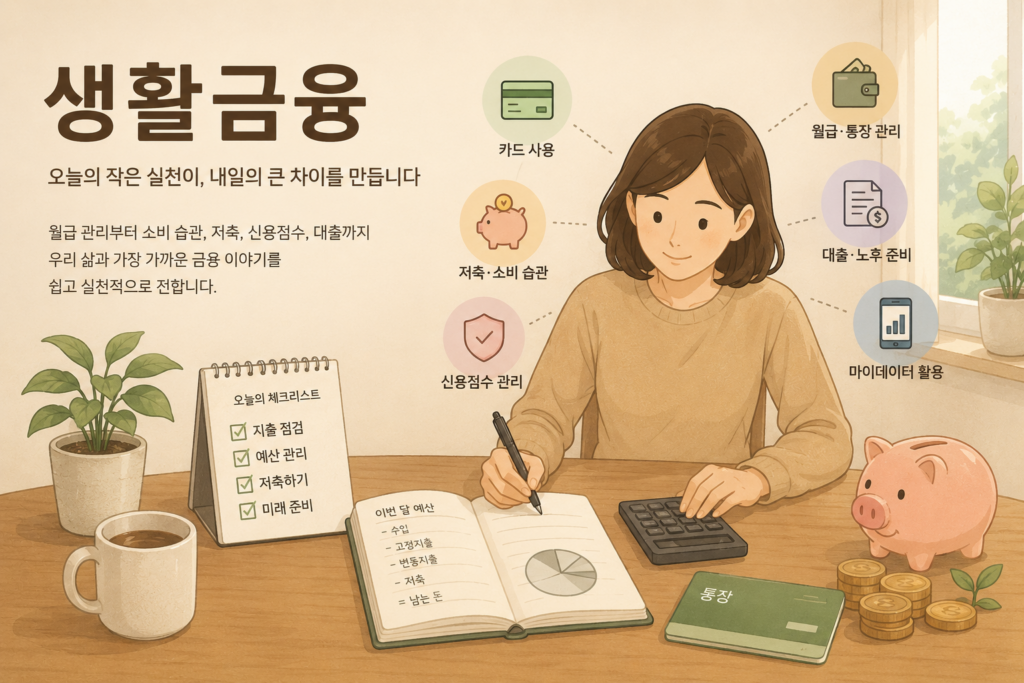 생활금융, 월급관리부터 마이데이터까지 아우르는 뱅커노트 생활금융 카테고리 소개 이미지
